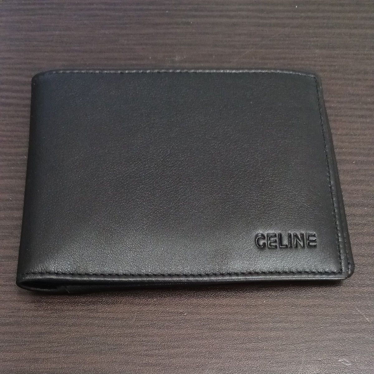 財布 レザー ブラック CELINE ウォレット 札入れ 二つ折り 新品未使用