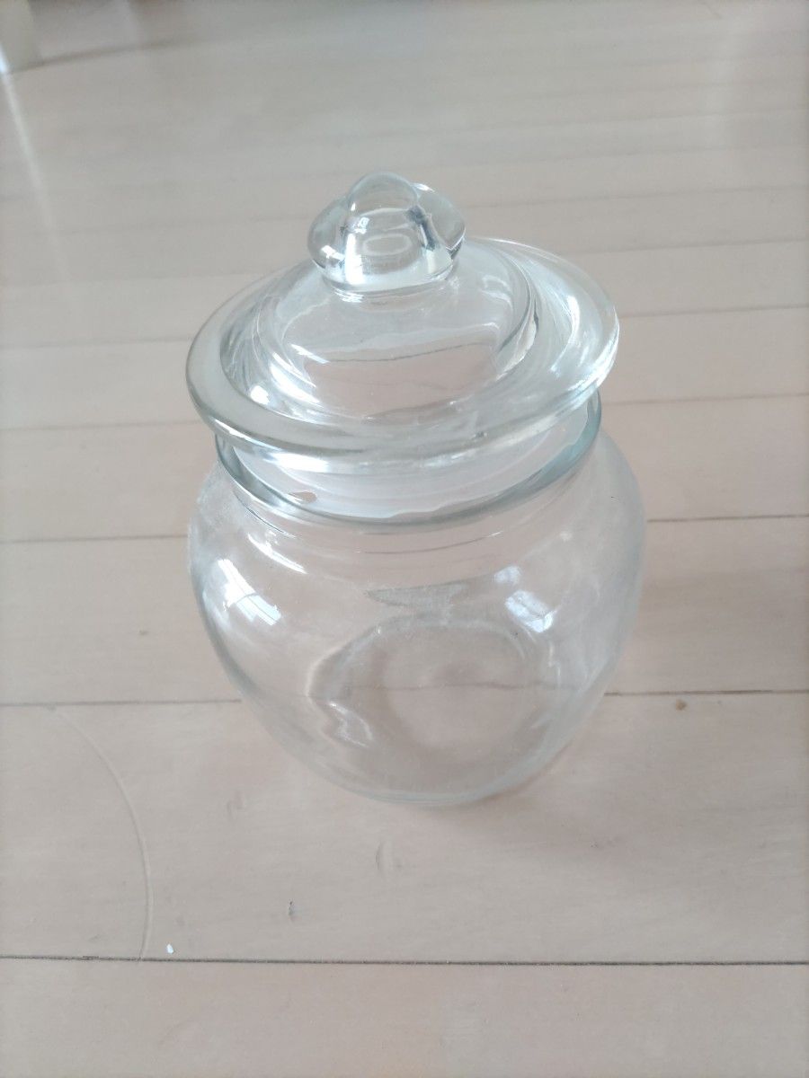 【中古　美品】レトロ ガラス瓶 アンティーク 瓶 蓋 ガラス容器 容器 ガラス 駄菓子屋 気泡 