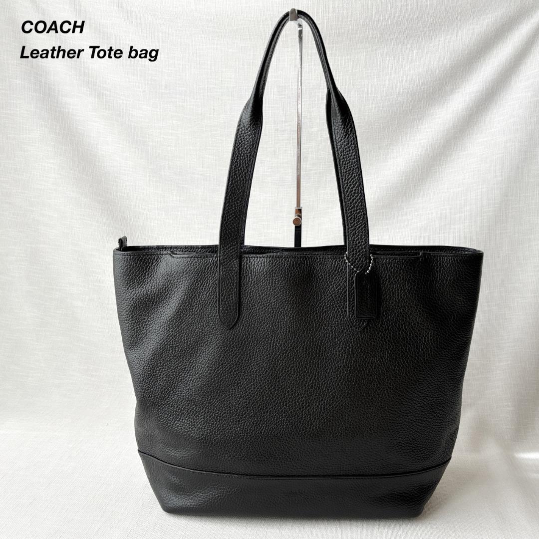 ■1円〜 ＜美品＞■COACH コーチ ハミルトン レザートートバッグ 肩掛け ビジネス 通勤 仕事 普段使い 上品 A4収納 ブラック 黒 89933_画像1