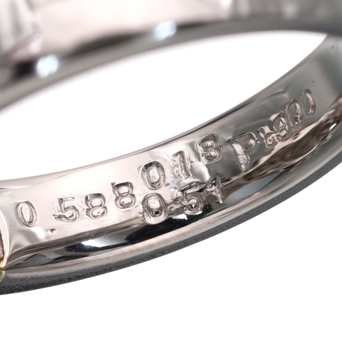 抜群の強い輝き Pt900 一粒ダイヤモンド 0.588ct E VS-1 VERY GOOD ダイヤモンド 0.51ct/0.18ct リング 7.6g ソーティング付 超美品★03A57