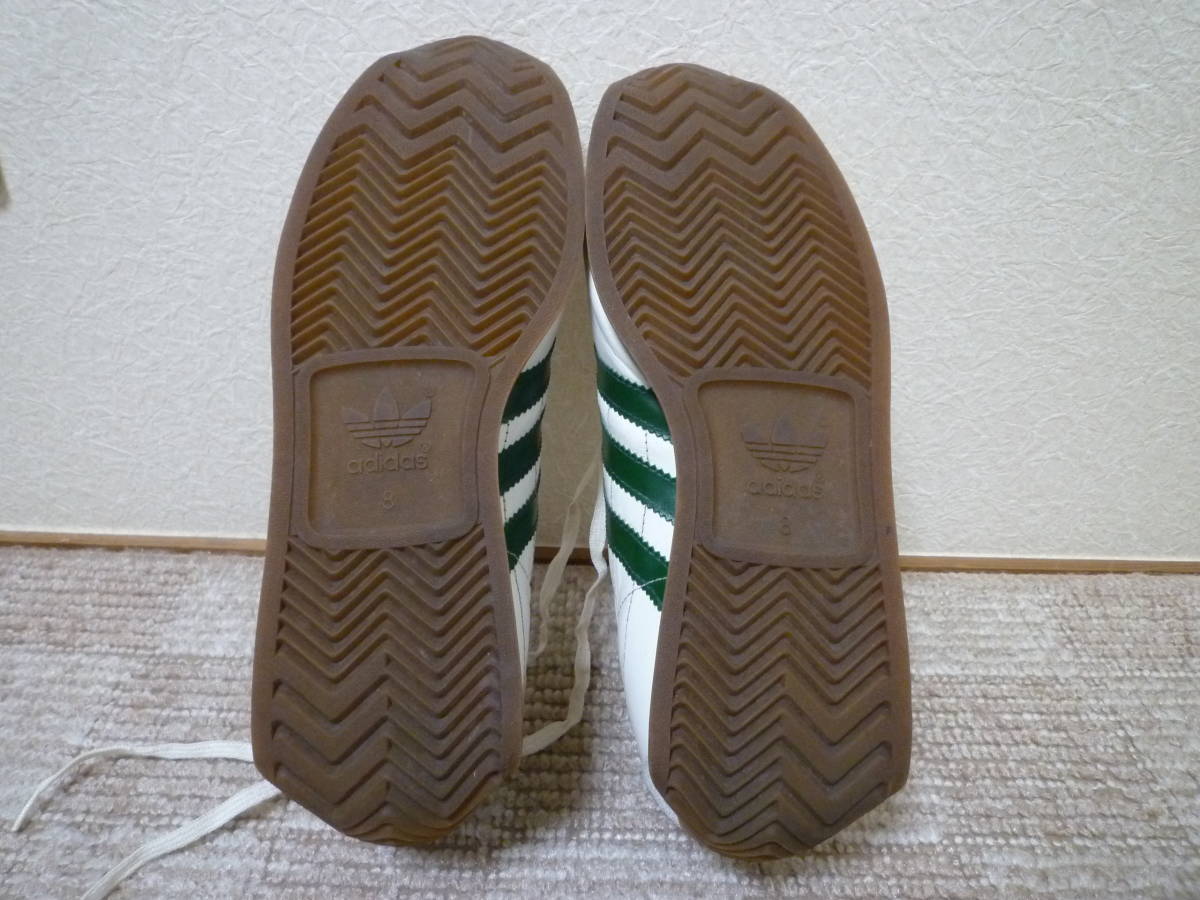  Adidas 97 year Country made in Japan kangaroo leather sneakers white × green 26.5cm