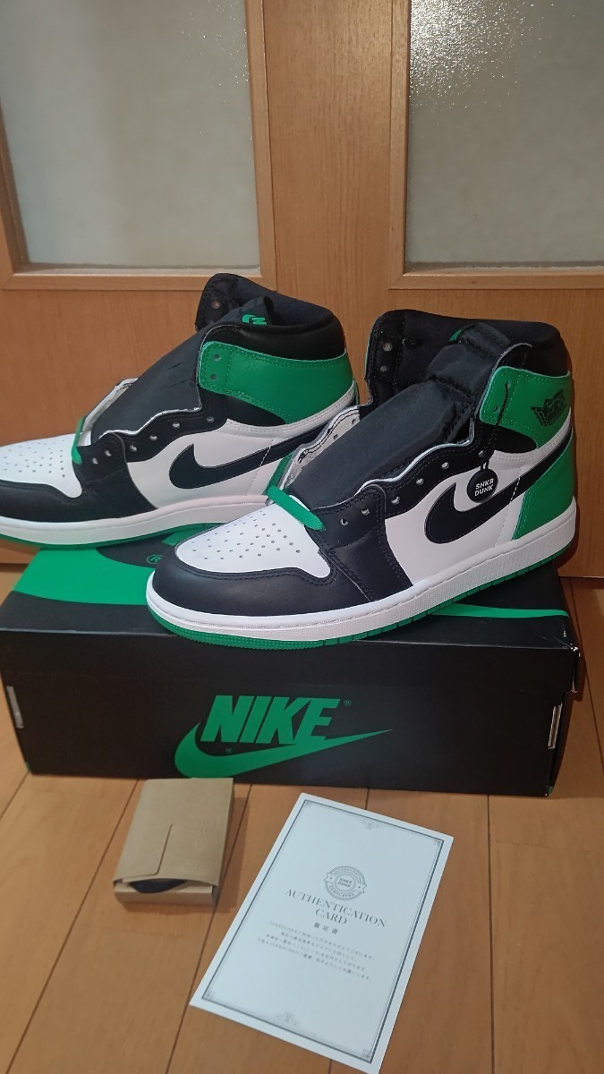 1円スタート 新品未使用 ナイキ NIKE AIR JORDAN 1 Lucky Green エア ジョーダン 1 セルティックス ラッキーグリーン DZ5485-031 27.0cm_画像1