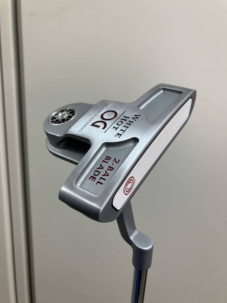 ODYSSEY WHITE HOT OG 2-BALL BLADE オデッセイ ホワイトホットOG 2ボールブレード スチールシャフト パター 34インチ_画像1