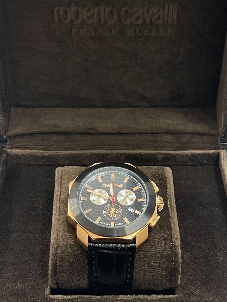 【2023年2月購入】 roberto cavalli BY FRANCK MULLER RV1G044L0051 ロベルトカヴァリ バイ フランクミュラー クロノグラフ メンズ腕時計