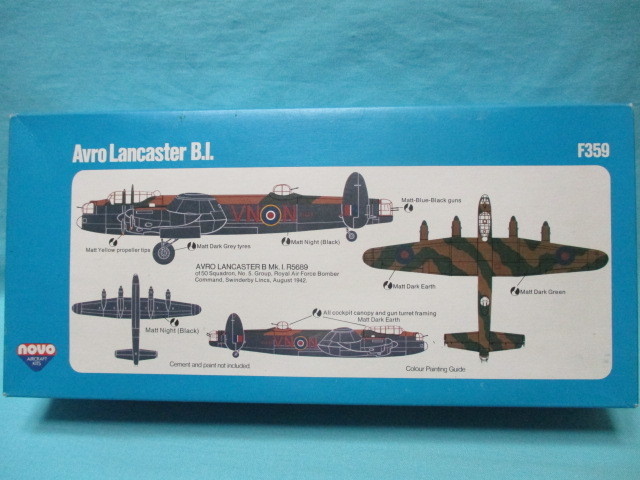当時物 novo/ノボ 1/96 イギリス空軍 アブロ ランカスター/Avro Lancaster ソ連製品/開封/未組立/現状品 定形外350円 フロッグ_下箱