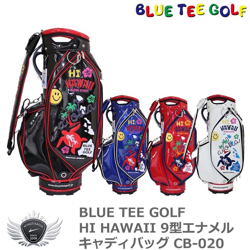BLUE TEE GOLF ブルーティーゴルフ HI HAWAII 9型エナメルキャディバッグ CB-020 ブラック[59729]
