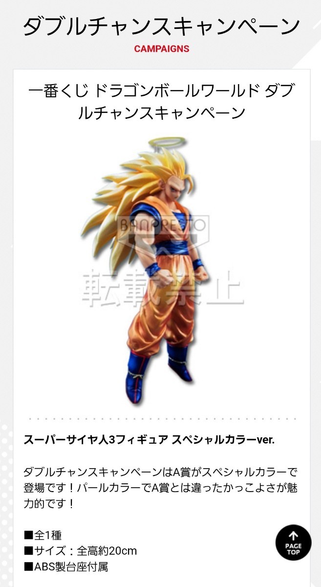 一番くじ ドラゴンボールワールド ダブルチャンスキャンペーン スーパーサイヤ人3フィギュア スペシャルカラー ver. 孫悟空_画像10