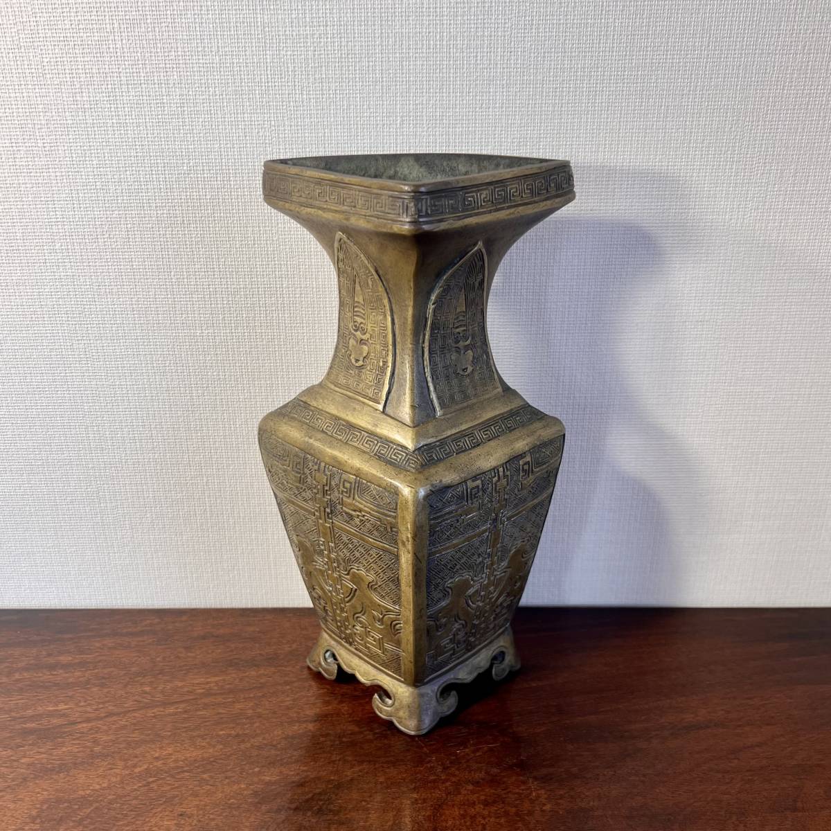 爆売り!】 銅製 真鍮 煎茶道具 茶道具 骨董 古美術 華道 花生 花瓶 唐