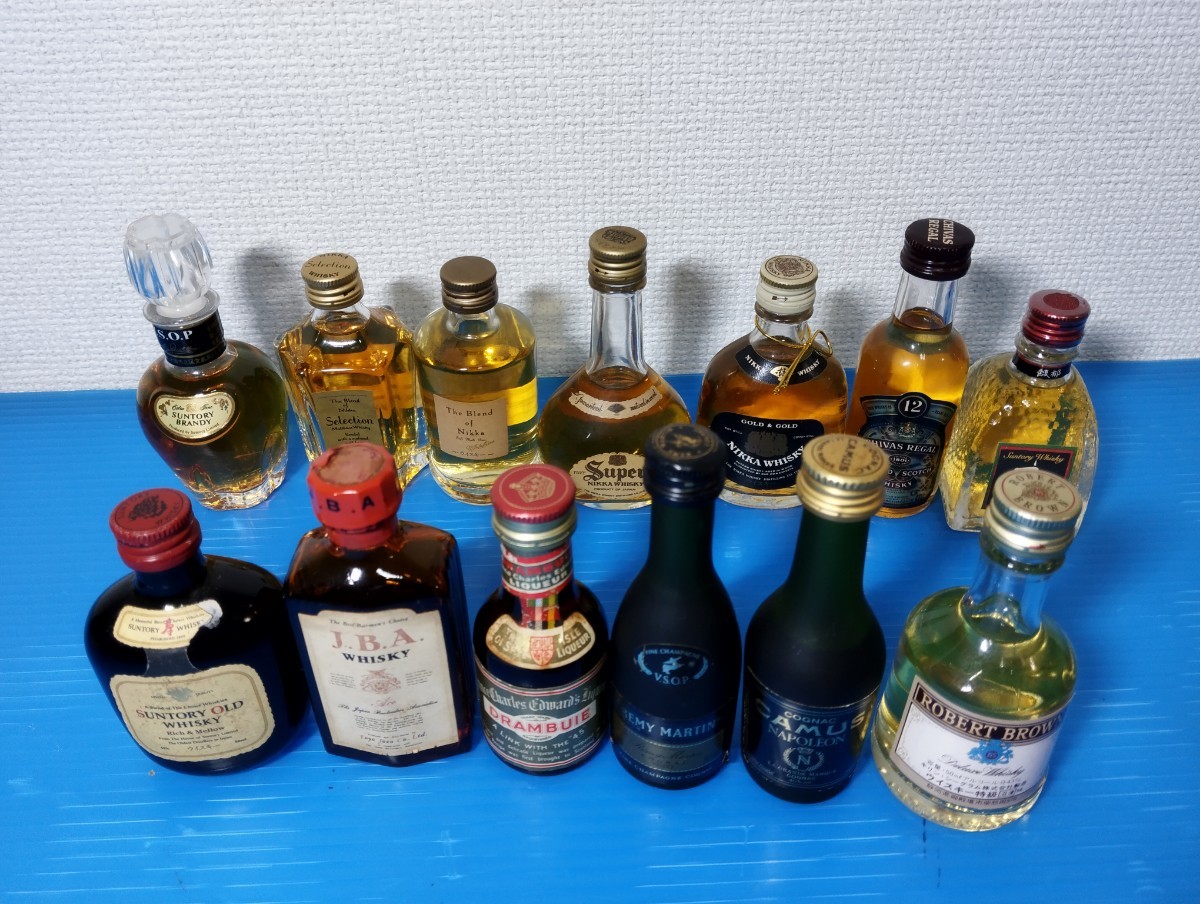 未開栓 ミニボトル ウイスキー まとめ売り 13点 サントリー J.B.A カミュナポレオン ニッカ OLD WHISKY等_画像1