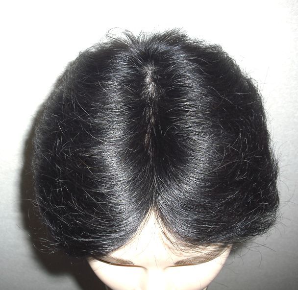 人毛 22X21㎝ 男性部分 かつら ゆるウエーブ カット調整済み