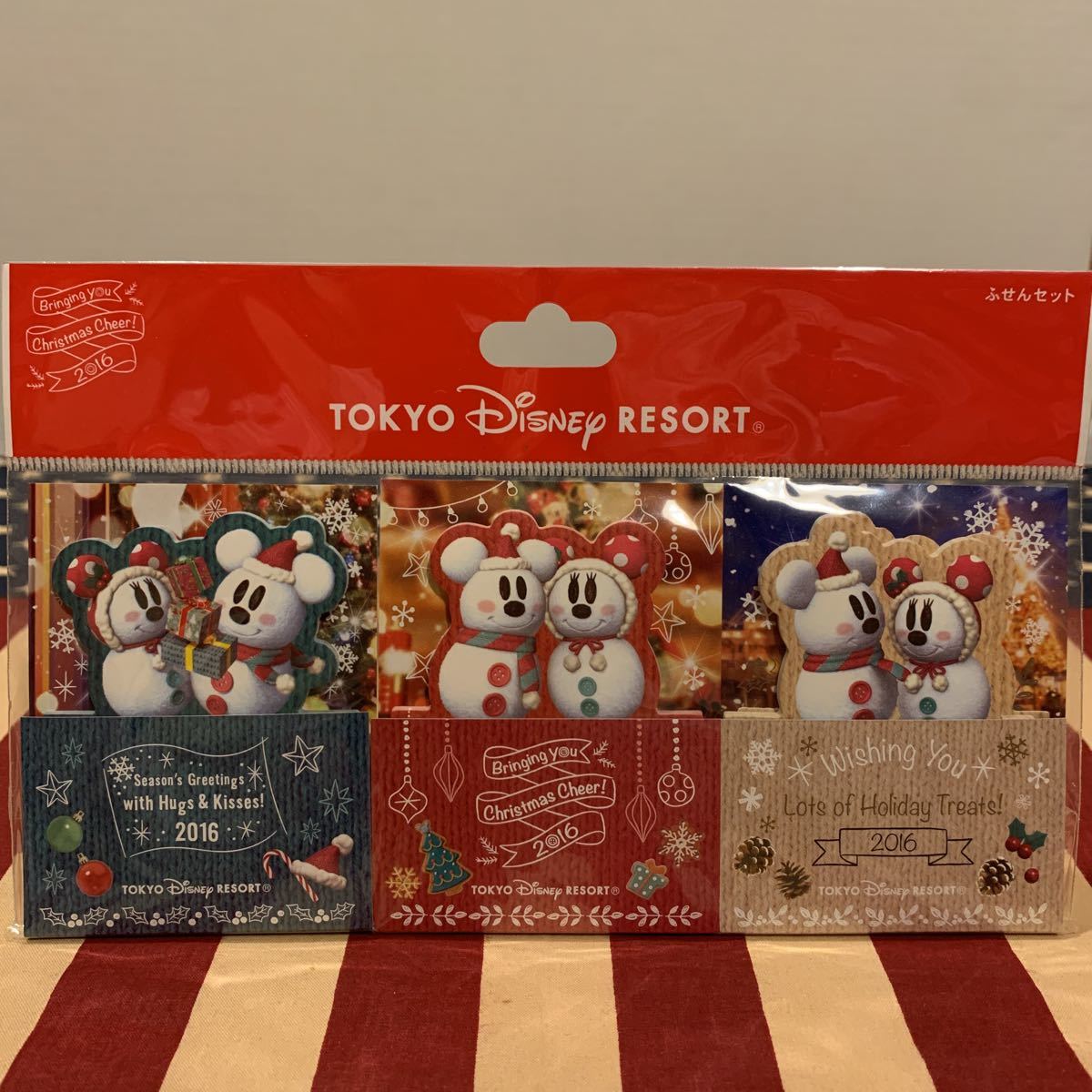 SALE！ ☆東京ディズニーランド ・シー2016 クリスマス ふせんセット☆新品未使用です。雪だるまミッキー・ミニー！TDL TDS_画像1