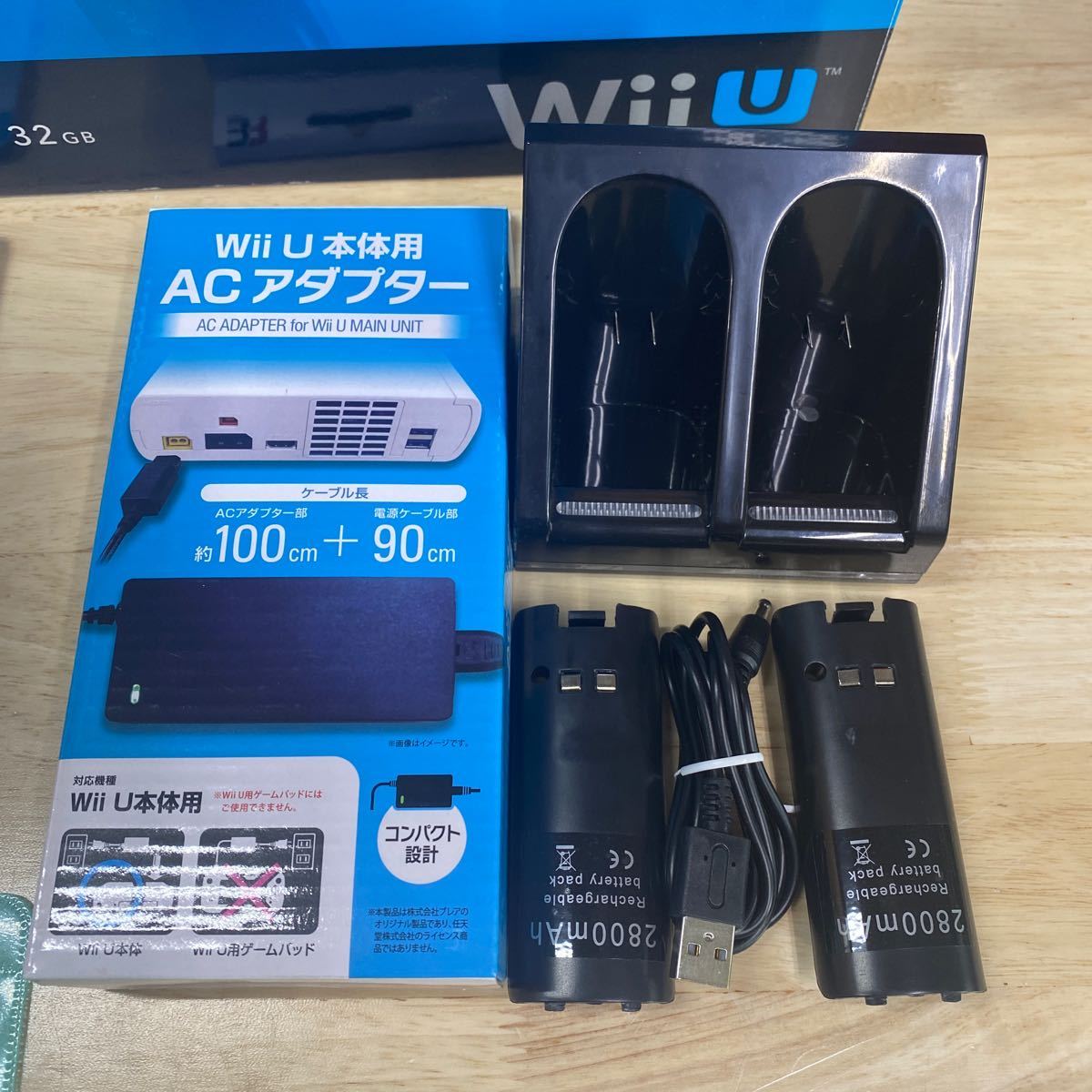 Nintendo WiiU WUP-101 32GB プレミアム セットクロ 任天堂 ニンテンドー ウィーユー　黒 社外付属品色々豪華セット　美品_画像2