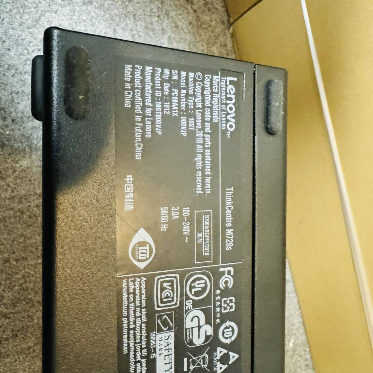 ① Lenovo ThinkCentre M720S Intel Core i3 8100 3.6GHz/4GB/SATA 500GB Windows11 Pro NN7188_画像7