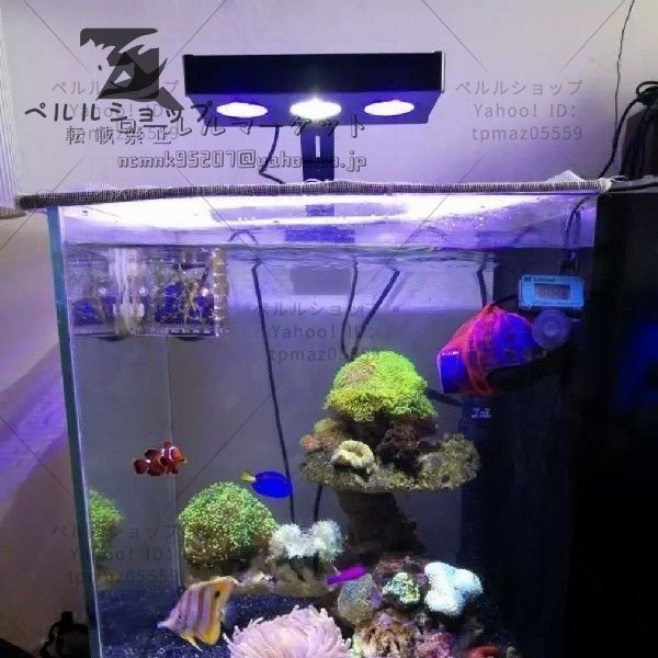 LED 水槽ライト アクアリウムライト 海水魚 サンゴ 海水槽 照明 調光 LED3個 高光度 長寿命 強力 水族館 組立簡単_画像2