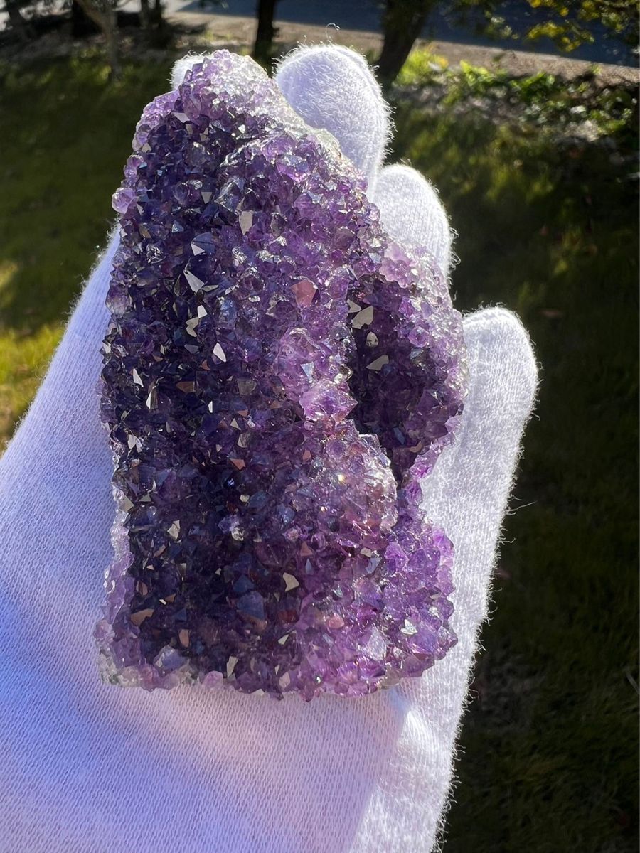 A236フラワーアメジスト　クラスター　原石【ウルグアイ産】天然石｜紫水晶