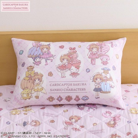 即決 カードキャプターさくら×サンリオキャラクターズ 枕 43×63 新品タグ付き CCさくら CLAMP まくら ピロー