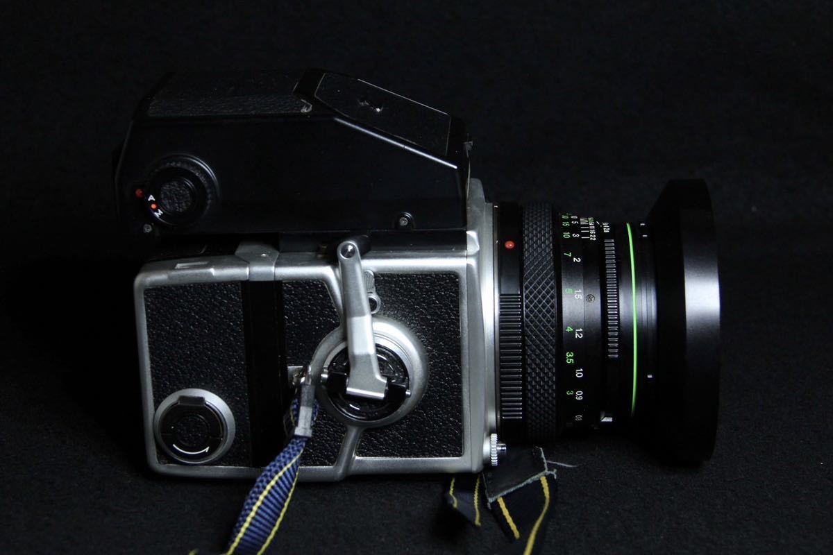 美品 ZENZA BRONICA フィルムカメラ ブロニカ AE-Ⅱ ストロボ レリーズ レンズ PE 250mm カメラバック 周辺アクセサリー セット _画像6