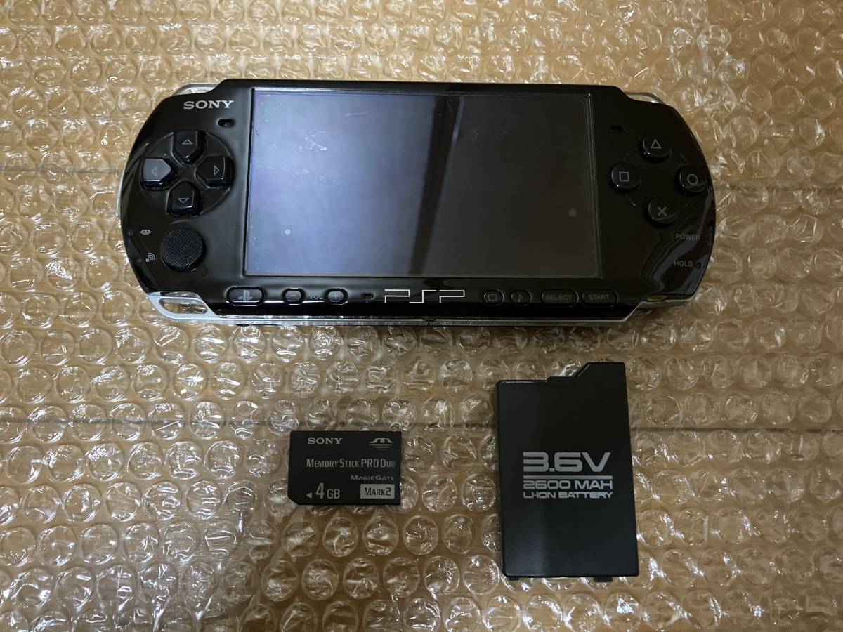 本命ギフト SONY 即決! PSP セット 4GB メモリースティック ブラック