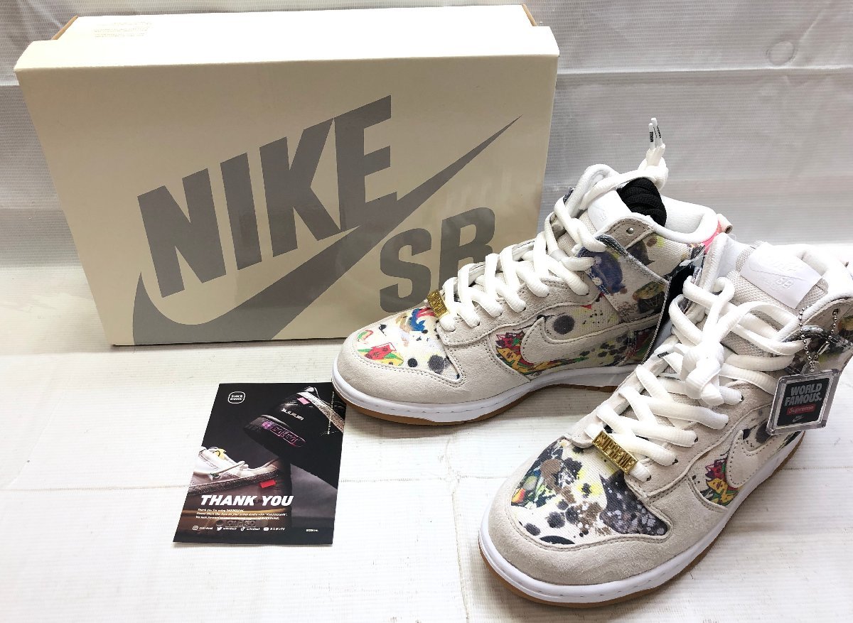 ☆未使用品☆Supreme シュプリーム × NIKE ナイキ SB DUNK High Rammellzee FD8779 100サイズ:26.5cm スニーカー [75-1119-7O13]_画像1