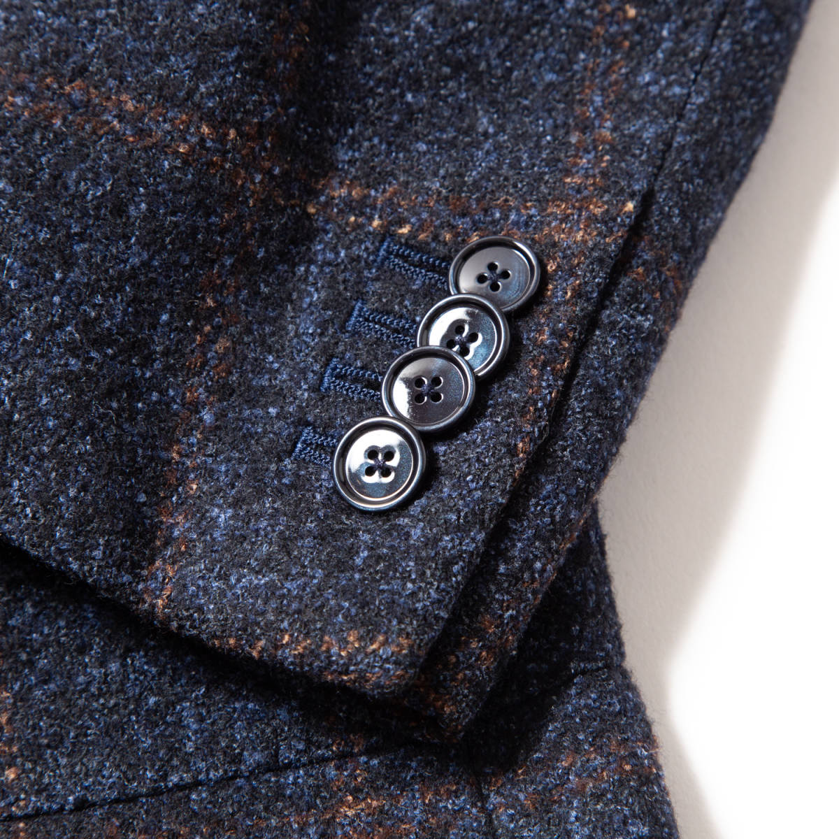 ★極美品★定価13万★TAGLIATORE タリアトーレ チェックジャケット ネイビーxブラウン 48 ウール シルク混イタリア製 BEAMS