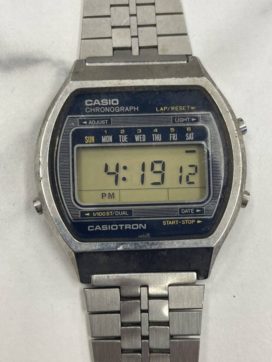 69.稼働品・CASIO カシオ CASIOTRON カシオトロン デジタル メンズ 腕時計 クォーツ 純正ベルト//NA260_画像1