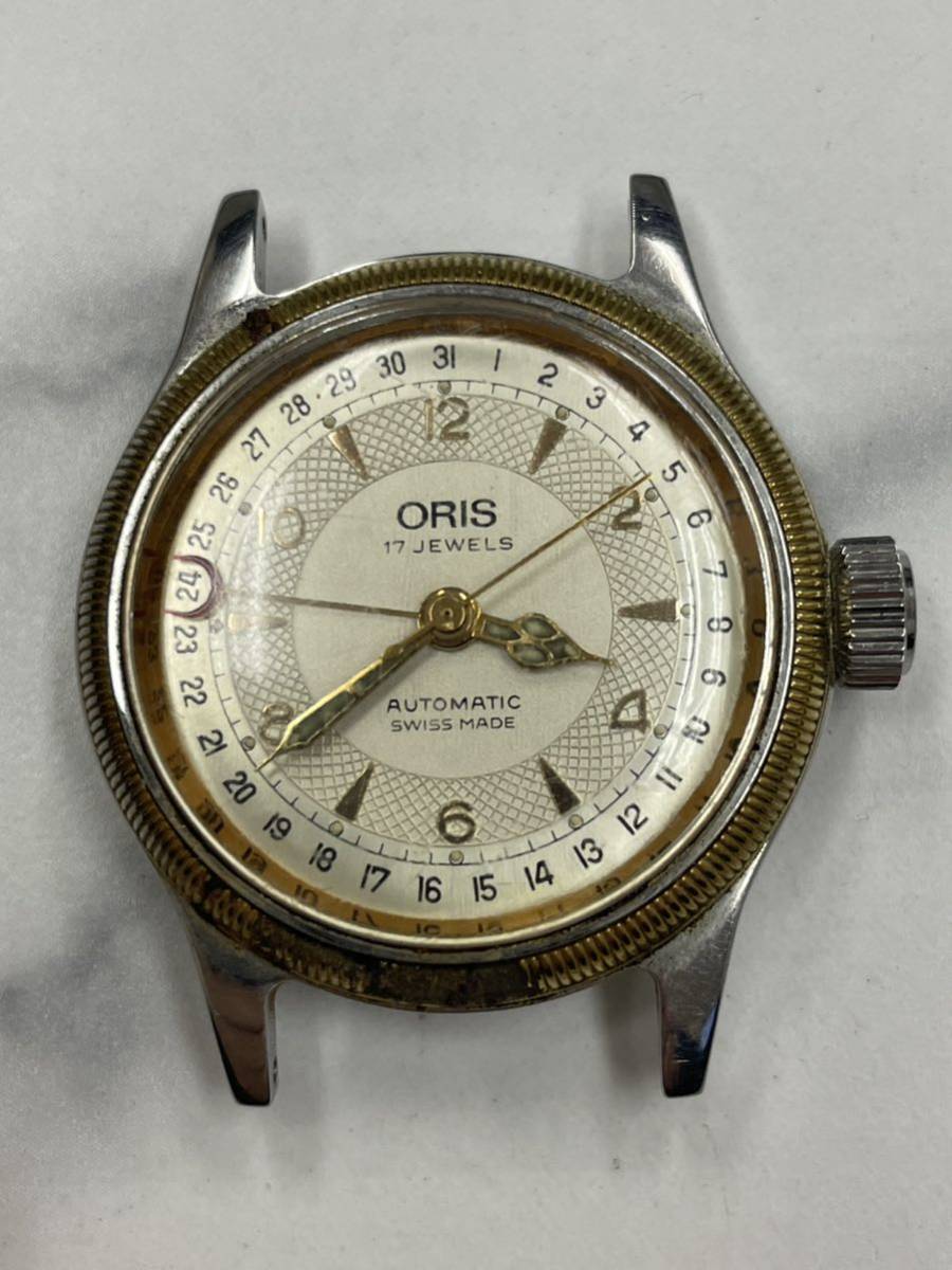 51.すぐ止まります・ORIS オリス ラウンドケース ポインターデイト 自動巻き 裏スケルトン ボーイズ メンズ 腕時計//TO352_画像1