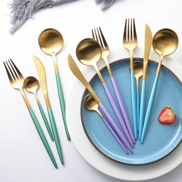  hot sale dinner set cutlery knife fork Pooh n waste ta- kitchen tableware stainless steel steel Home party tableware set DJ1913