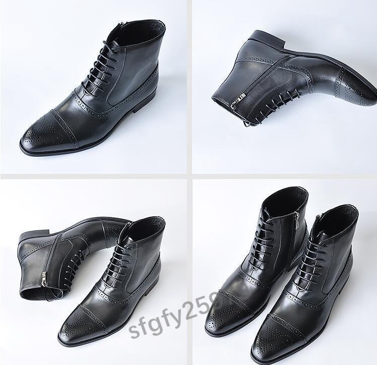 J201☆新品ショートブーツ メンズブーツ　エンジニアブーツウエスタンブーツ ワークブーツ 作業靴 マーティン靴 24.5-28.5 黒_画像3