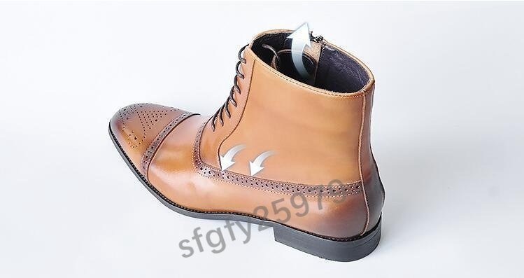 J201☆新品ショートブーツ メンズブーツ　エンジニアブーツウエスタンブーツ ワークブーツ 作業靴 マーティン靴 24.5-28.5 黒_画像7