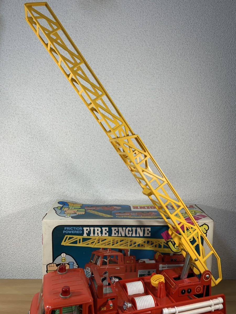 ★当時物★ 野村トーイ　NO.3 しょうぼうしゃ　消防車 FRICTION POWERED FIRE ENGINE 年代物 レトロ おもちゃ　箱付き_画像8