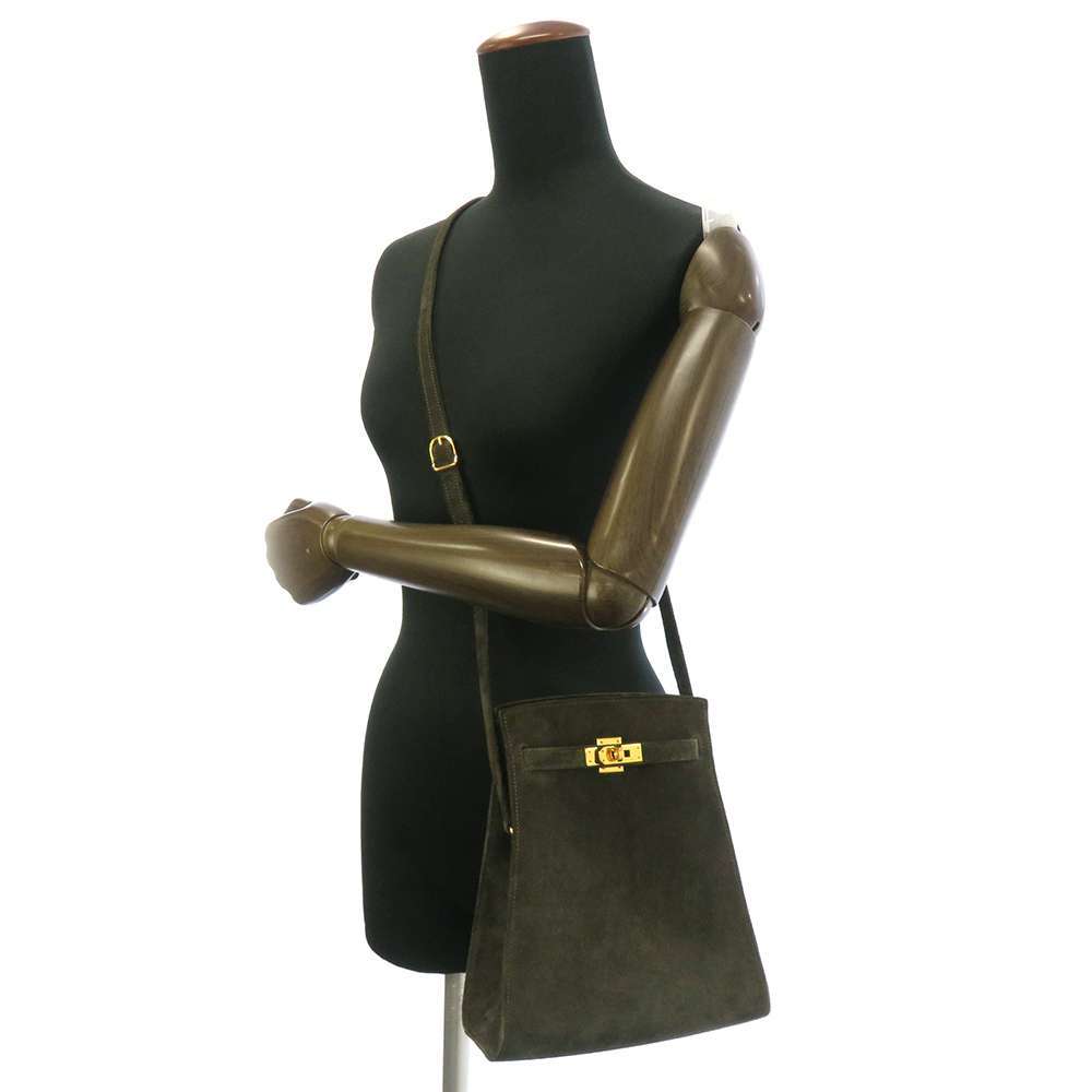  Hermes сумка на плечо Kelly Sport PM зеленый / Gold металлические принадлежности do Bliss 0Z печать [ безопасность гарантия ]