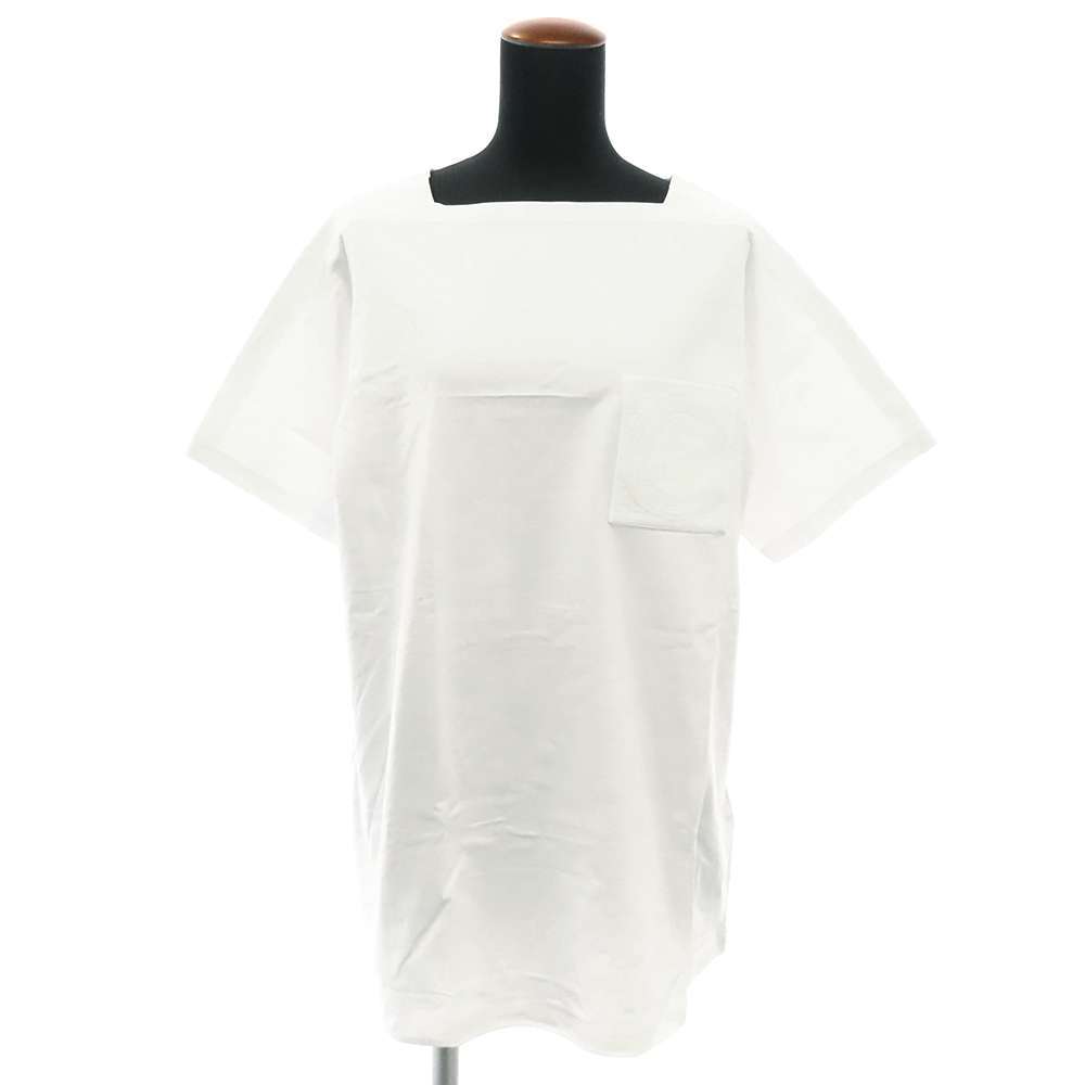 エルメス チュニック H 刺繍ポケット コットン レディースサイズ38 HERMES Tシャツ 白