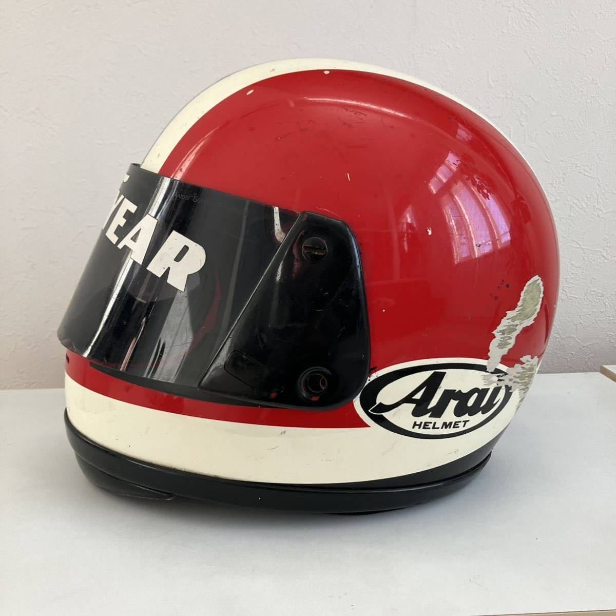 ARAI* vintage helmet L size 1984 year made rare rare old car Honda full-face red Goodyear Yamaha ARAI Arai that time thing SHOEI