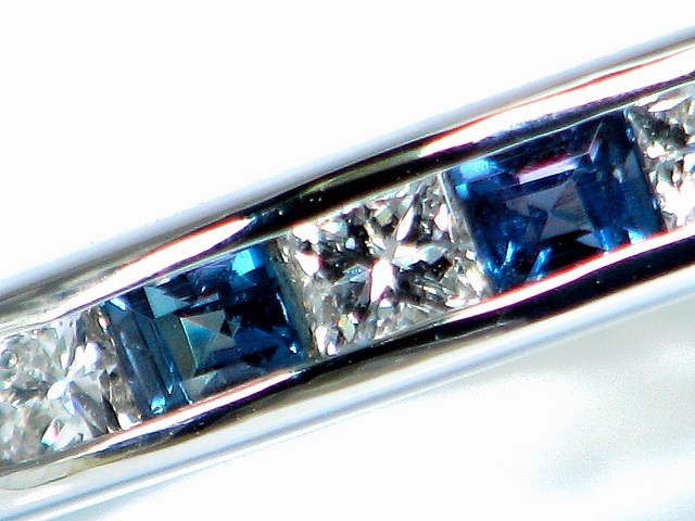 [ gem shop head office ] Brazil production natural alexandrite 0.38ct diamond 0.25ct Princess cut PT900 ring ( gem judgement document attaching )