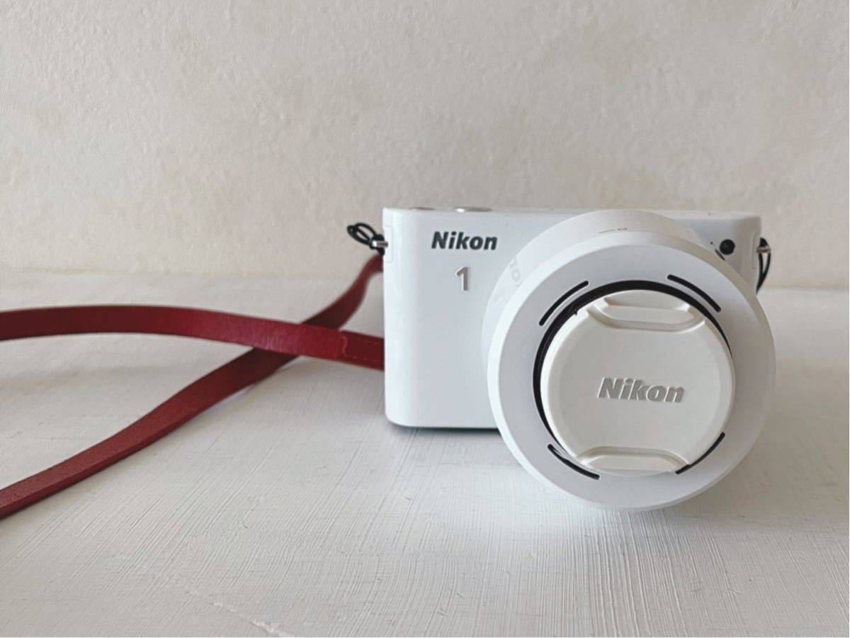 Nikonニコン1 J1カメラキットセットミラーレスレンズボディホワイト白色中古_画像3