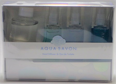 新品 送料無料 AQUA SAVON アクアシャボン コフレセット 19S スプレー3本＋ディフューザー 香水　シャンプー　ホワイトコットン　せっけん_画像1