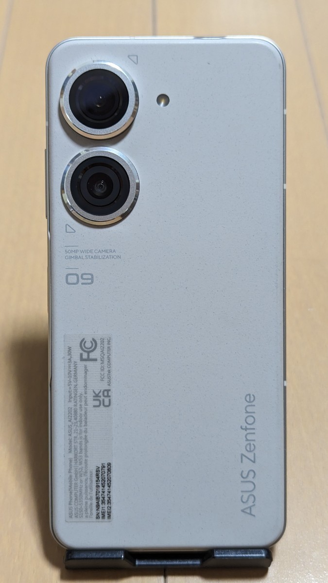 【超美品!!】 Zenfone 9 ASUS 128GB SIMフリー [AI2202] ムーンライトホワイト『ノークレームノーリターン』_画像3
