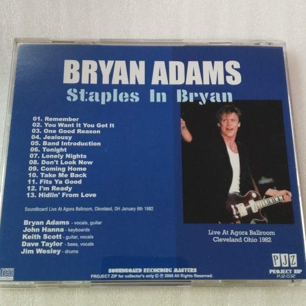 BRYAN ADAMS ◆ ブライアン・アダムス - STAPLES IN BRYAN 1982_画像2