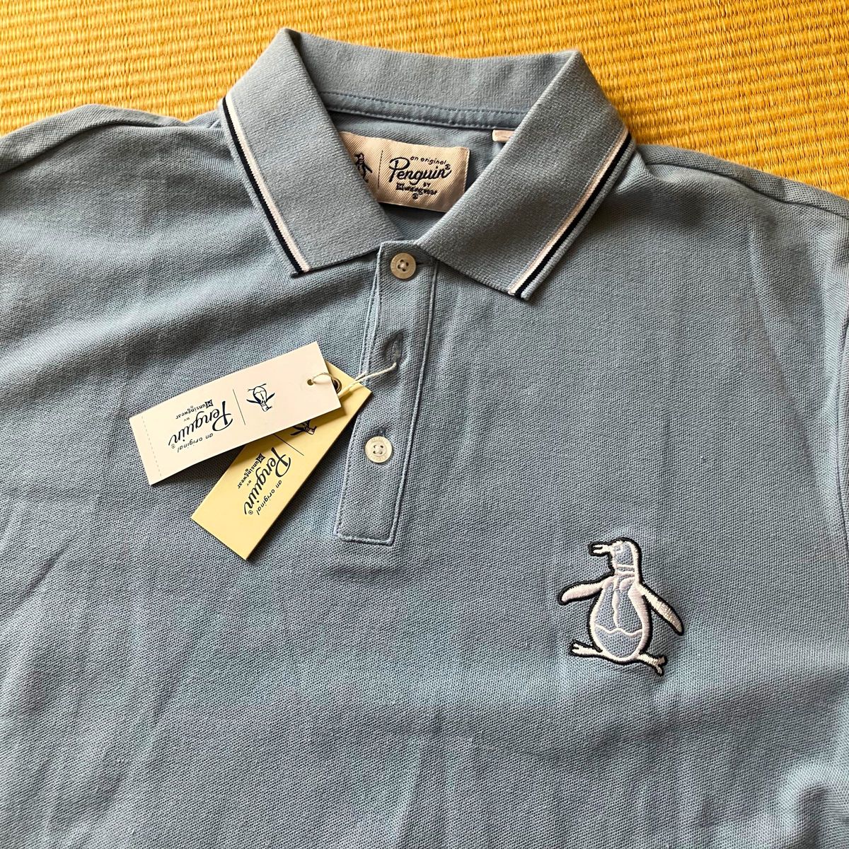 日本未発売 新品 オリジナル ペンギン デカ ロゴ  ポロシャツ 半袖