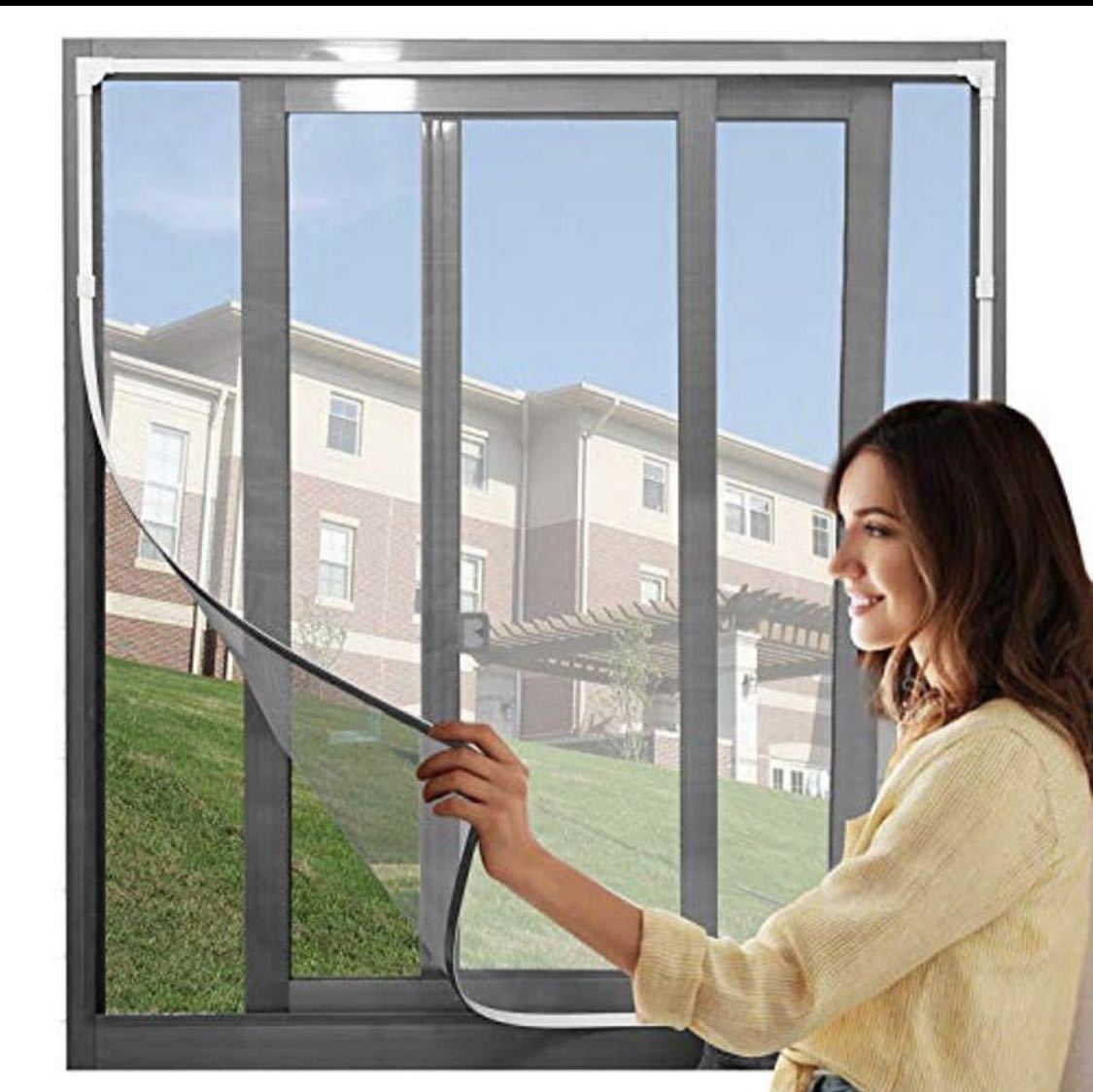 [ almost unused goods ] screen door kit insect repellent net insecticide net freely cut possibility DIY screen door trim change installation easiness magnet type opening and closing No.2059