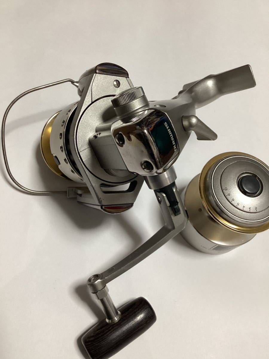 レア　シマノ BB-X テクニウム 8000 替えスプール付き　遠征　本流　オナガ　レバーブレーキ　LB BBX SHIMANO DAIWA がま_画像2