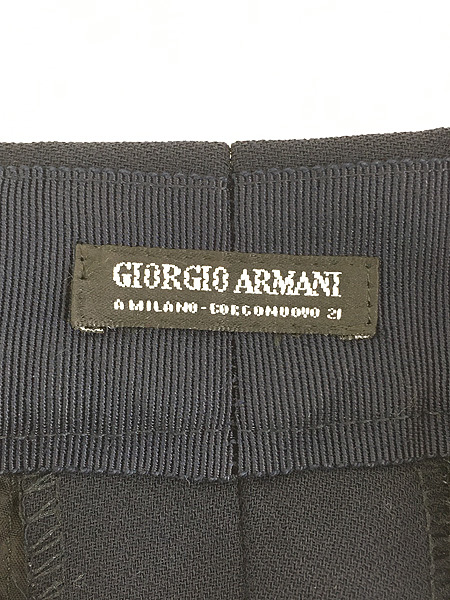 レディース 古着 90s Italy製 GIORGIO ARMANI レーヨン ウール タック スラックス パンツ 黒 M位 古着_画像8