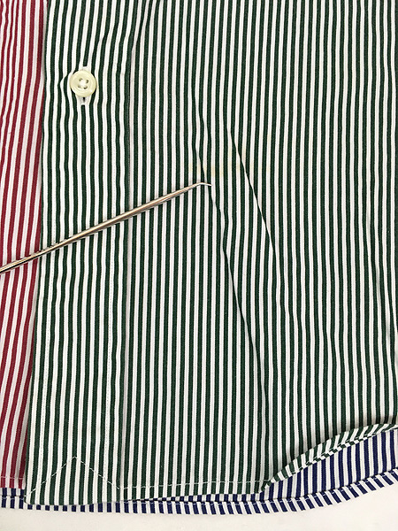 古着 90s Ralph Lauren 「CUSTOM FIT」 カラフル ストライプ クレイジー パターン BD シャツ M 古着の画像5
