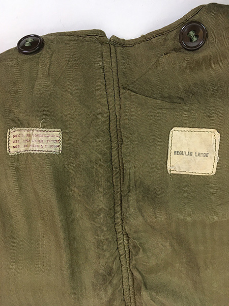 古着 50s 米軍 US ARMY トレンチ コート用 ミリタリー ウール ライナー コート L-R_画像8