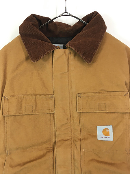 古着 80s USA製 Carhartt ブラウン ダック パデット トラディショナル コート 48 古着_画像2