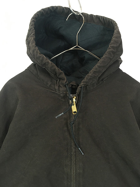 古着 Carhartt 防寒 チョコレート ダック パデット アクティブ パーカー ジャケット XXL Tall 古着_画像2