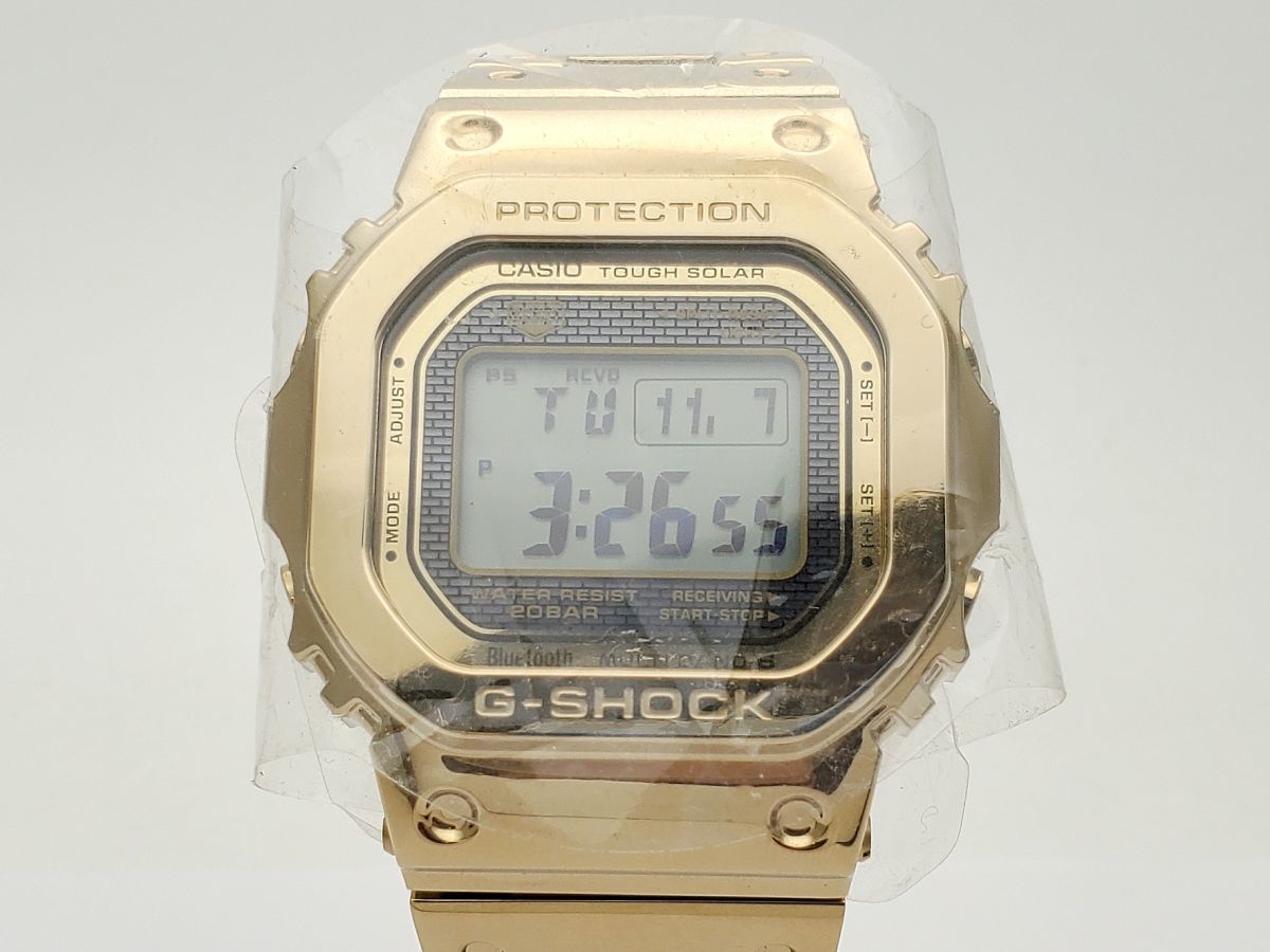 1000円スタート 腕時計 CASIO カシオ G-SHOCK 35周年記念 3459 GMW-B5000 ゴールド 電波ソーラー Bluetooth搭載 箱/コマ付き WHO G212_画像2