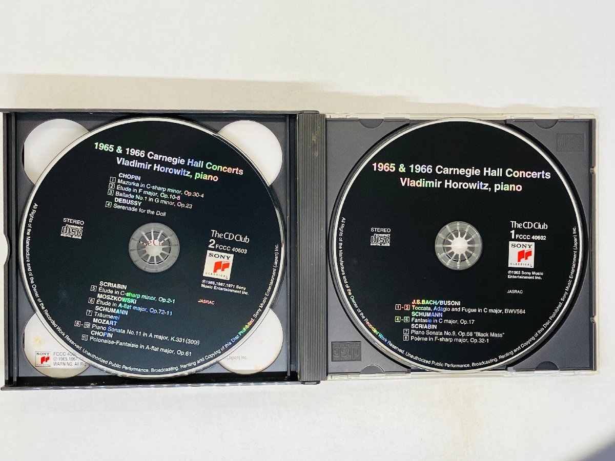 即決3CD HOROWITZ THE HISTORIC RETURN / 1965 & 1966 Carnegie Hall concerts ホロヴィッツ テープ補強あり Z39_画像4