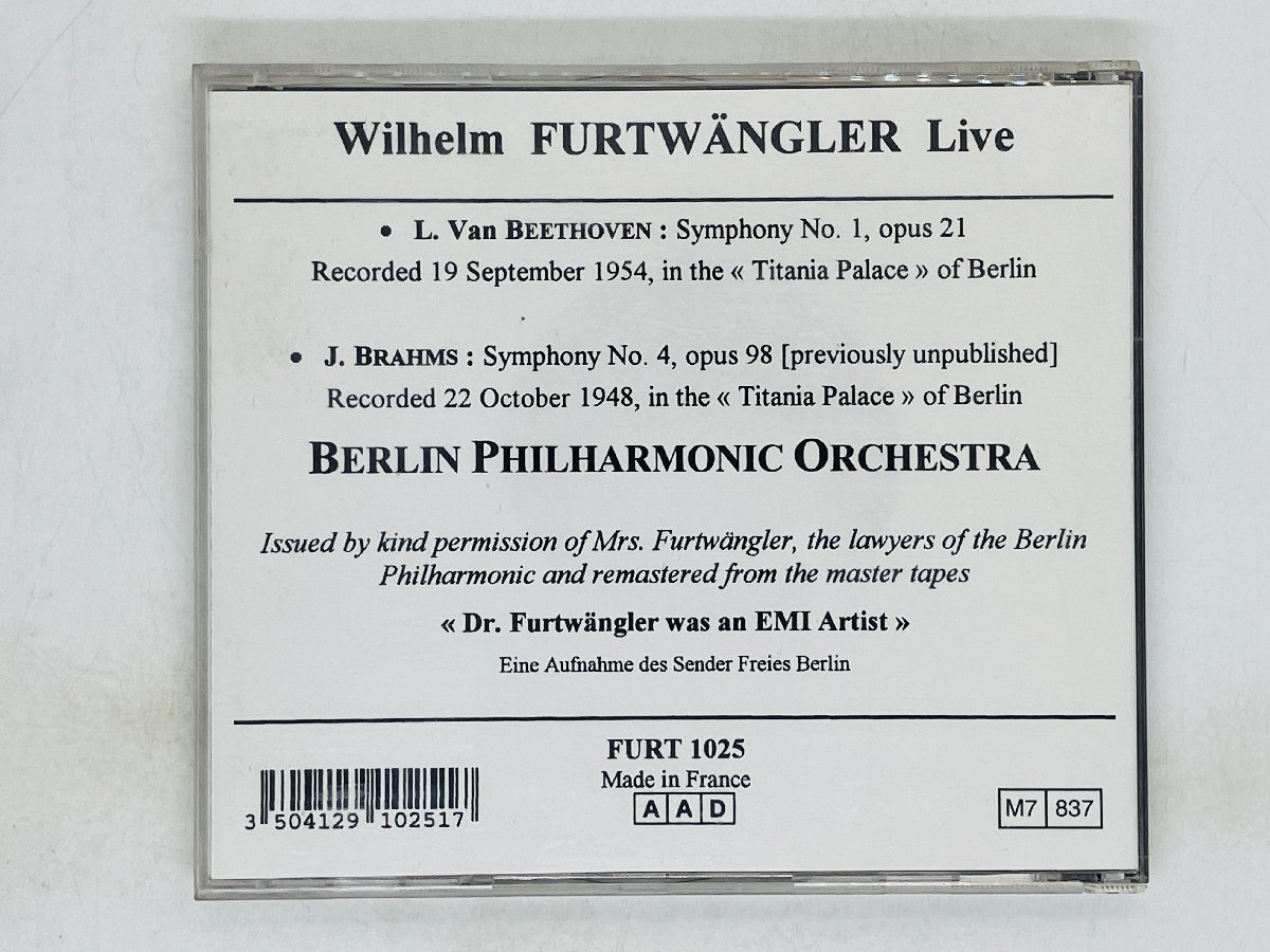 即決CD 仏盤 FURTWANGLER dirige BEETHOVEN & BRAHMS / made in France フランス盤 Z13_画像2
