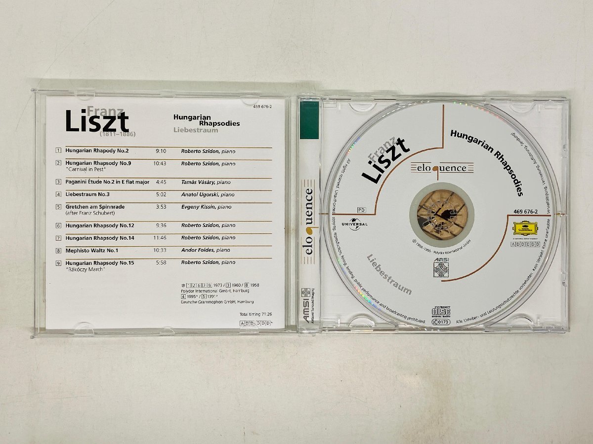 即決CD 独盤 Liszt Hungarian Rhapsodies / eloquence / リスト made in Germany L03_画像3